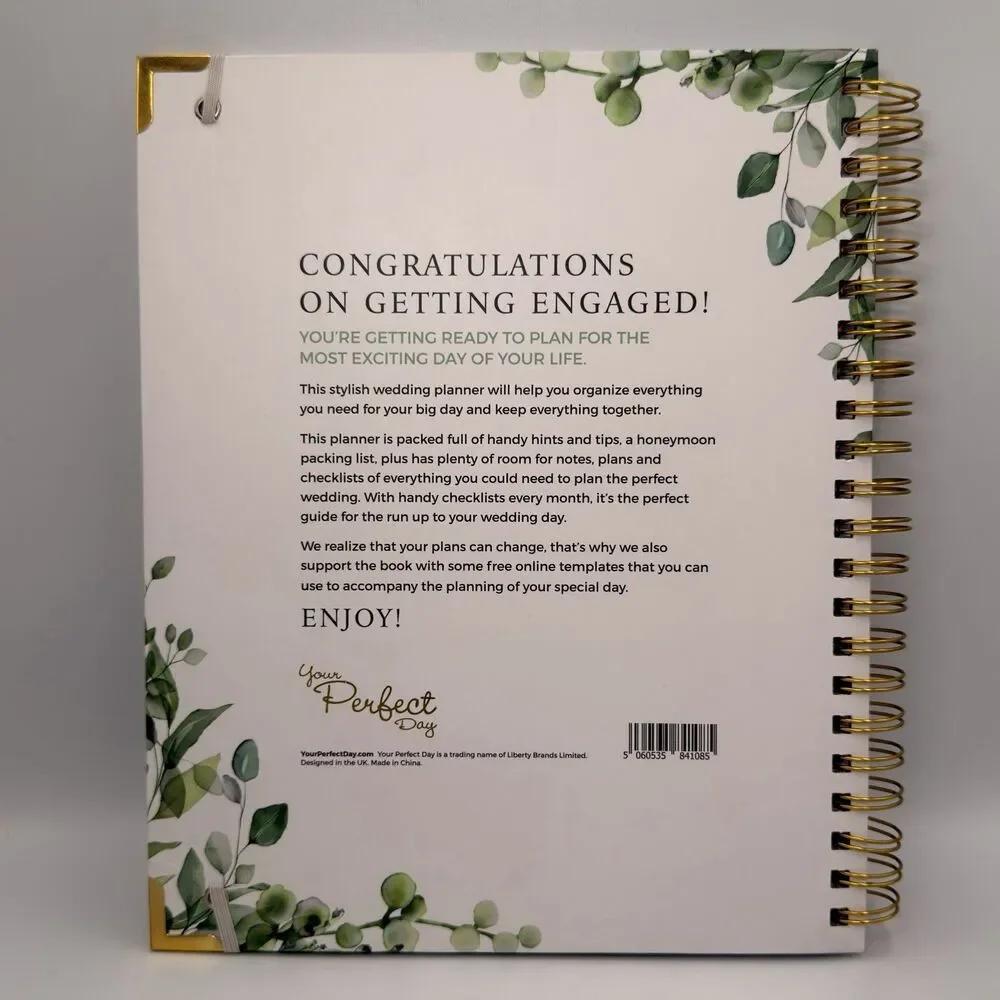 Complete Wedding Planner Organizer Floral Gold Undated Bridal Engagement Gift